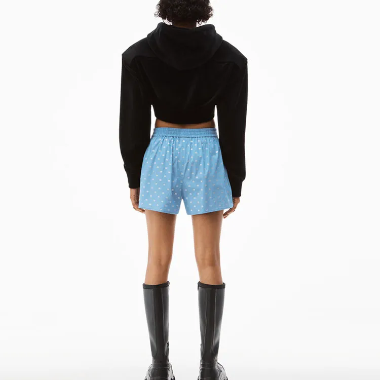 Alexander Wang Logo Jacquard Pinstriped Short Shorts-2