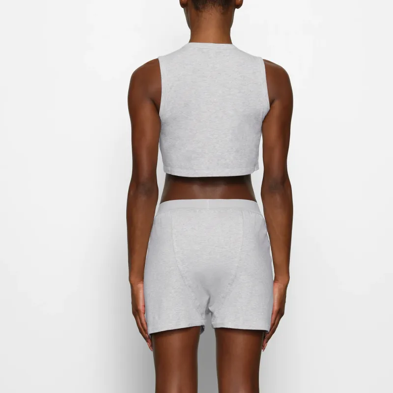 SKIMS Boyfriend Loose Boxer Casual Shorts Women's Light Heather Grey/Gray-2