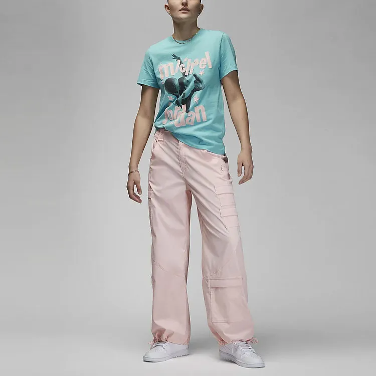 Jordan Air Drop Shoulder Sleeve T-Shirt Women's Lake Blue-2