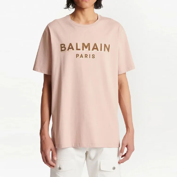 BALMAIN Oversized Flocked Logo T Shirt-3