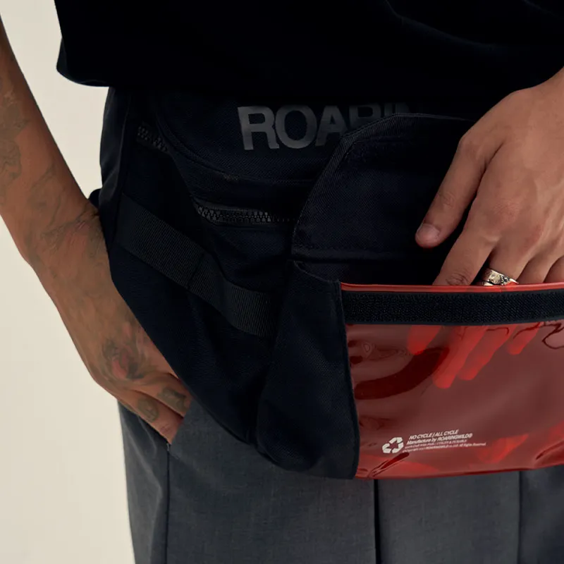 ROARINGWILD Polyamide Fanny Pack Regular Unisex Black/Red-2