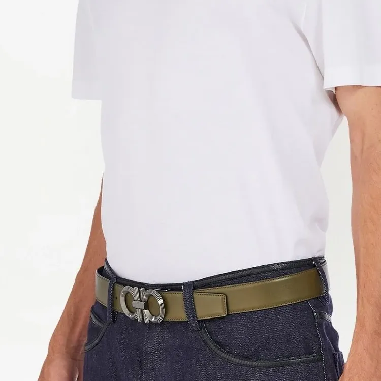 Ferragamo Leather Belts Men Green-1