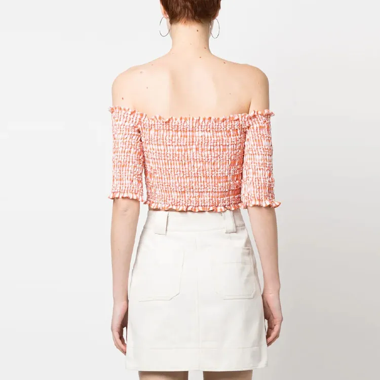 KENZO Off shoulder Gingham Top-2