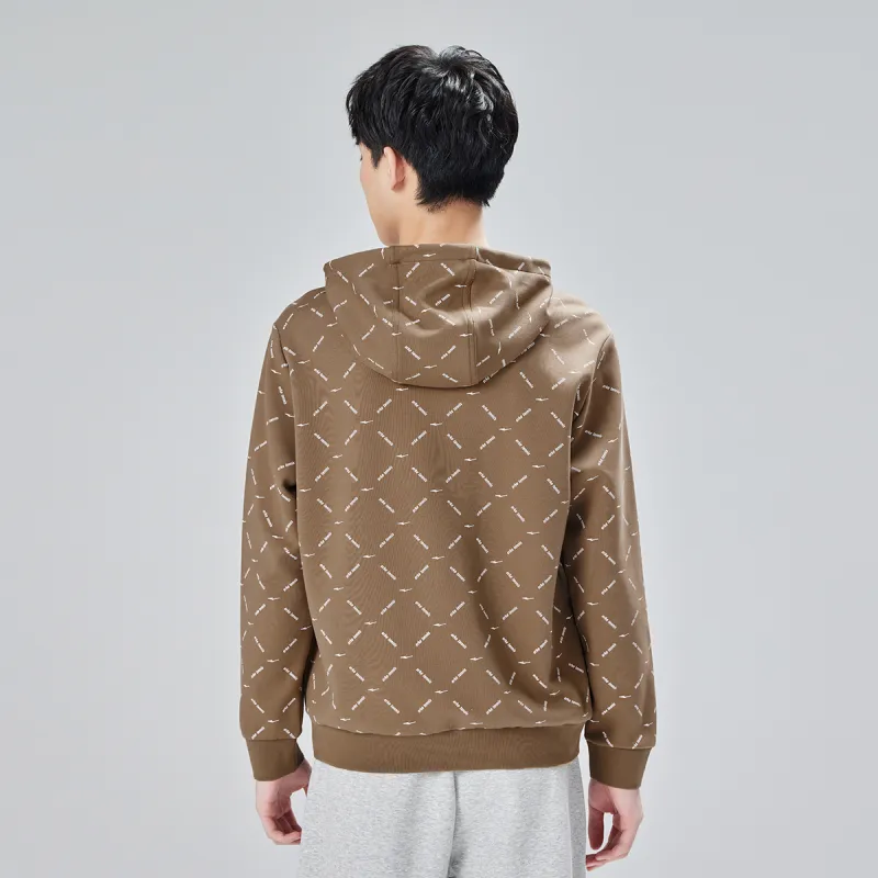 Erke Hooded Loose Fit Regular Sweatshirt Spring Autumn And Winter Men's Latte Brown-3