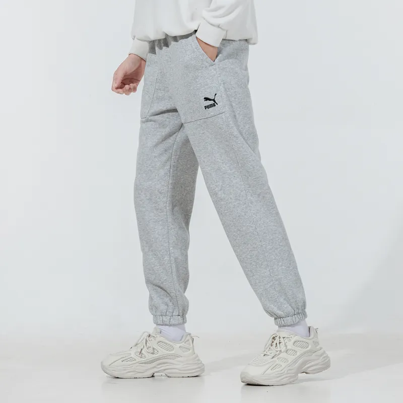 PUMA Sports Pants Men Light Gray-4