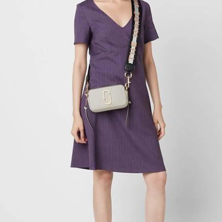 MARC JACOBS Snapshot Cow Leather Shoulder Bag, Crossbody Bag Trumpets Women's Ecru-4
