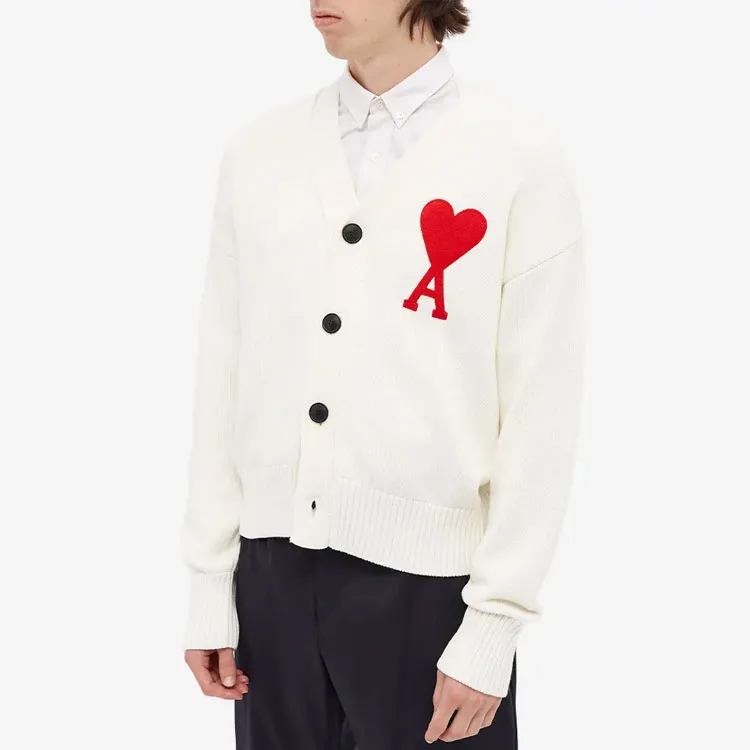 Ami Paris Ami De Coeur Merino Wool Oversize Cardigan-2