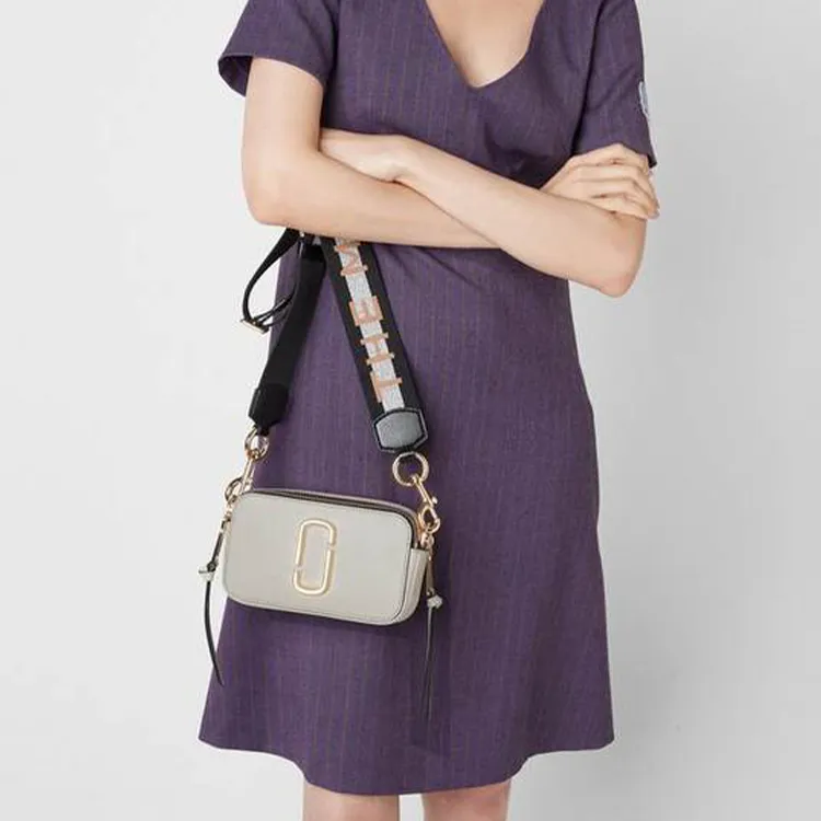 MARC JACOBS Snapshot Cow Leather Shoulder Bag, Crossbody Bag Trumpets Women's Ecru-5