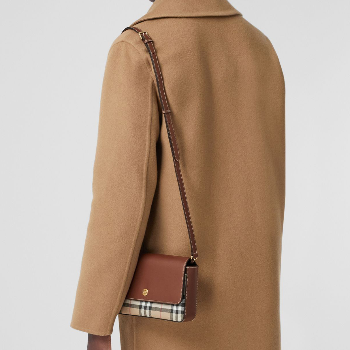 Burberry Vintage Check and Leather Note Bag Mini Archive