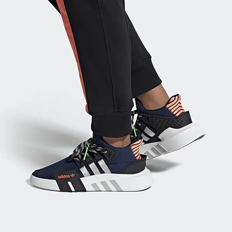 Adidas Originals Eqt Bask Adv Cushioning, Slip Resistant, And Abrasion Resistant Low Top Casual Shoes Men's Blue White-5