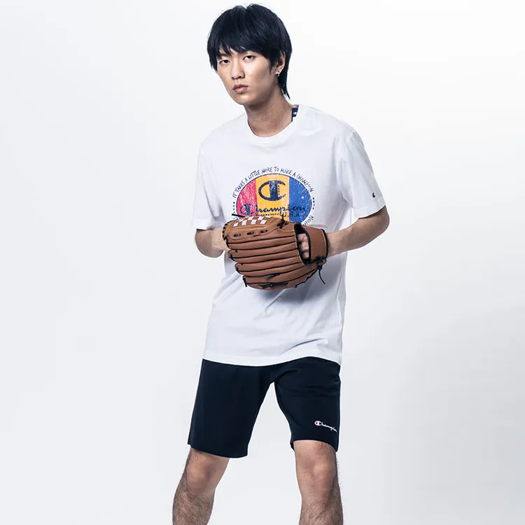 Champion Crew Neck Fitted Straight Short Sleeved T Shirt Unisex White-2