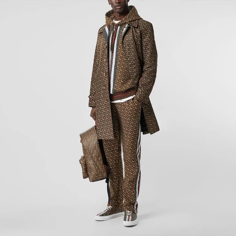 Burberry Hooded Sweatshirt Spring Fall Men's Saddle Brown-3