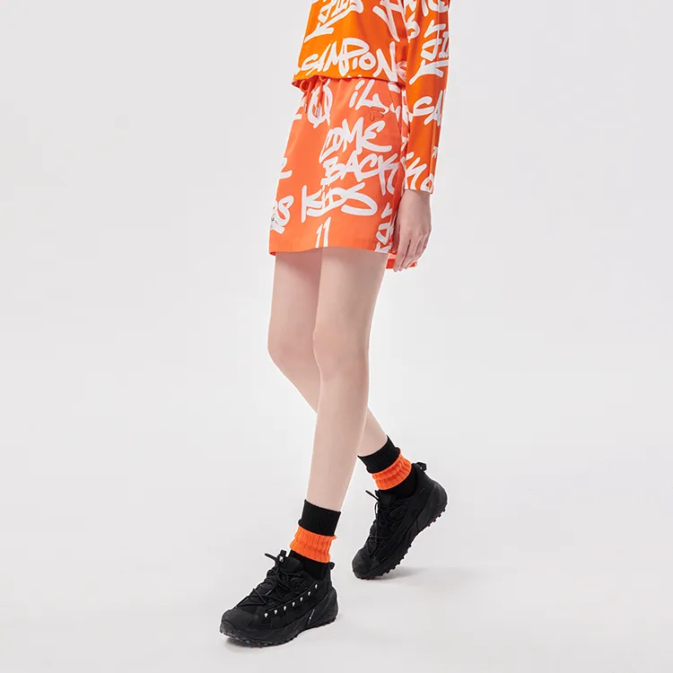 FILA FUSION Casual Short Skirts Women's Persimmon Orange-4