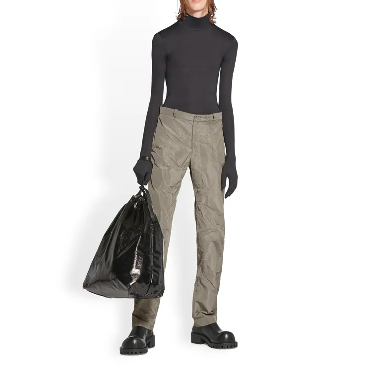 Balenciaga Crinkle Effect Straight Leg Trousers-2