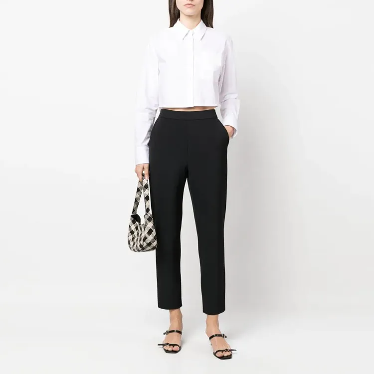 PINKO High Waist Cropped Trousers-1