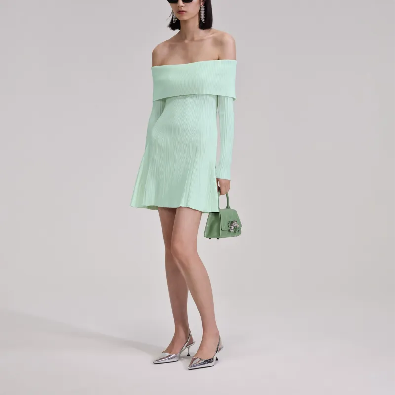 Self portrait Long Sleeved Dresses Women's Mint Green-3