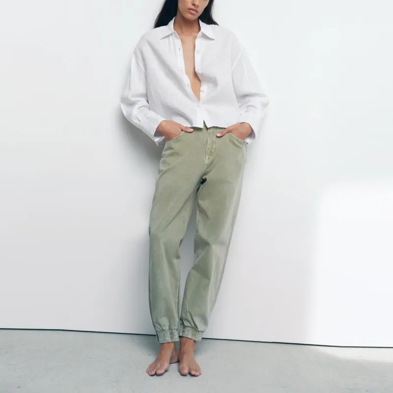 ZARA Crop Tops Women's Frosted White-2