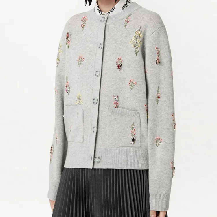 Burberry Knit Cardigan 'Parchment Grey'-2