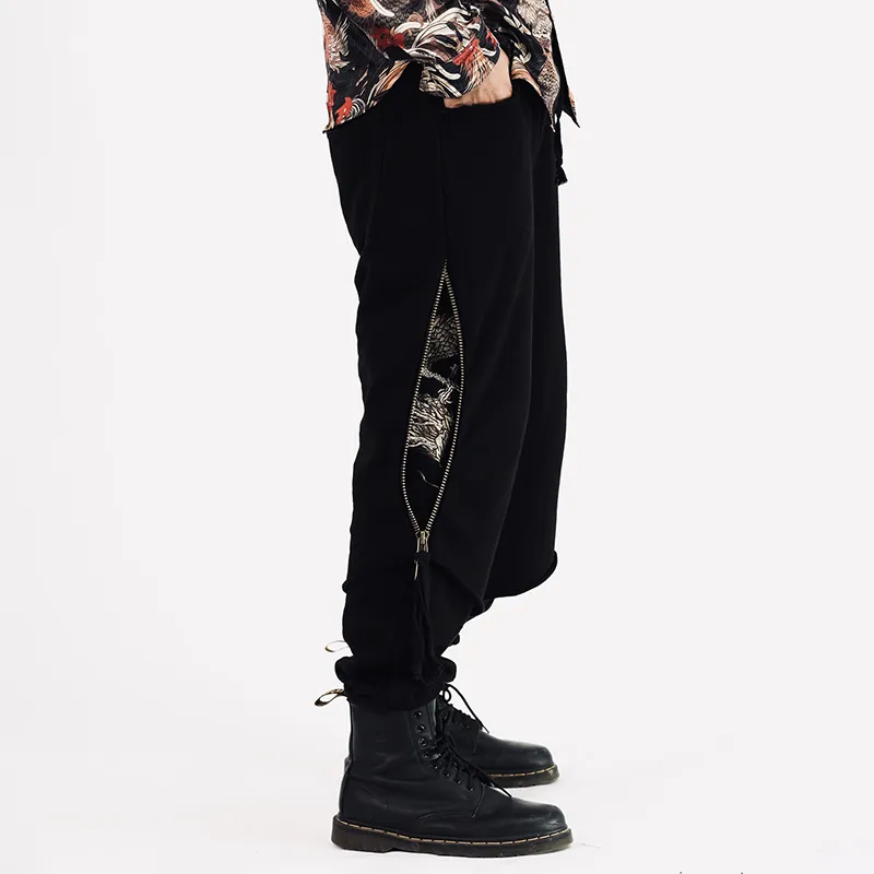 SANSHENGLIUBU Jogger Casual Pants Unisex Black-3