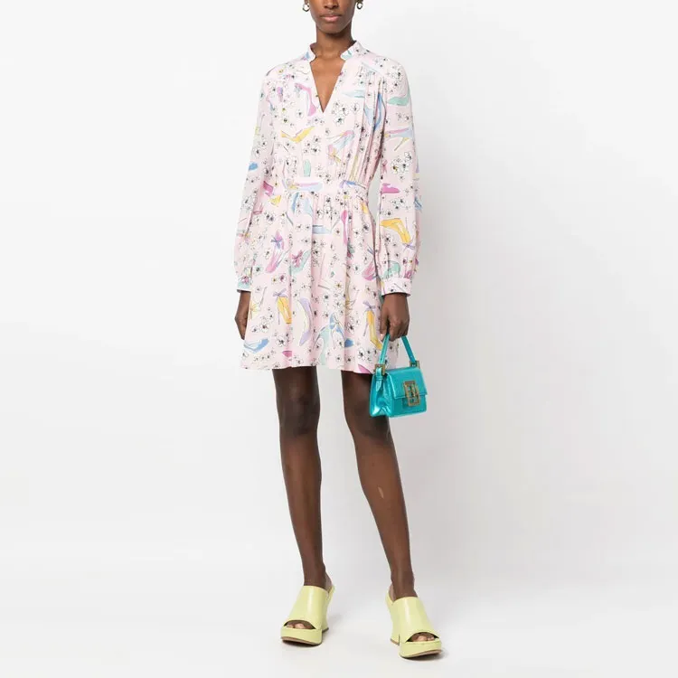 MOSCHINO Floral print Long sleeved Mini Dress-1