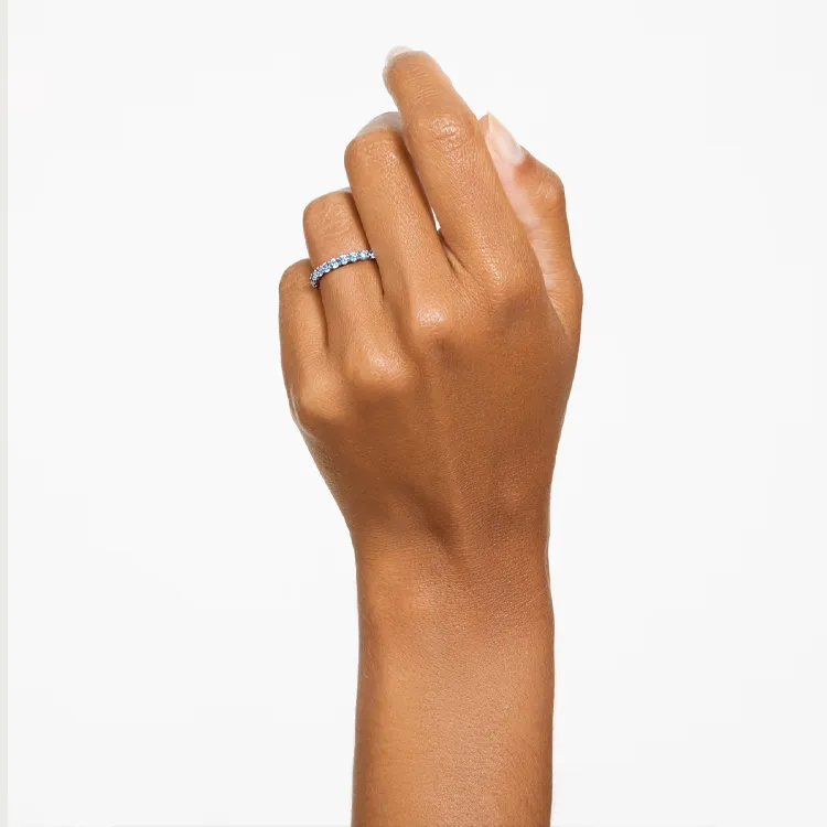 Swarovski Rhodium Plated Rings Women's Blue-4