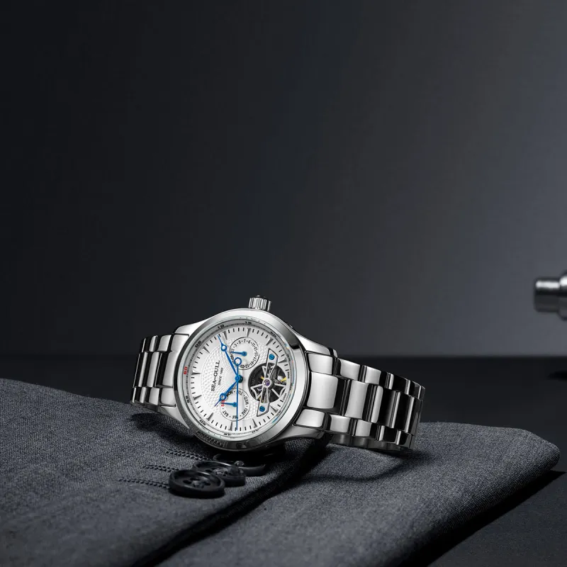 Sea Gull Masterpiece Collection Automatic Mechanical Movement Steel Strap Watch Men's Watches Silver Dial-2