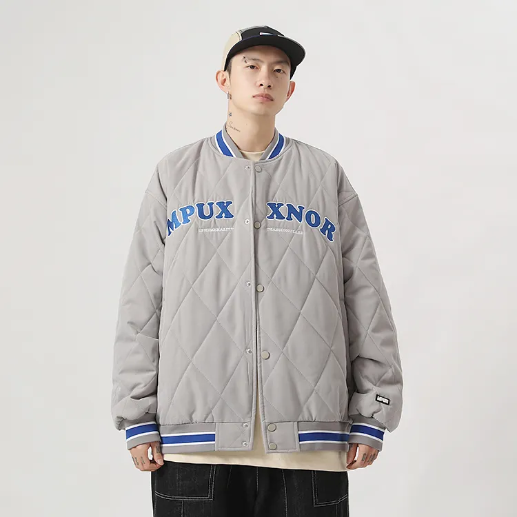 MPUX Baseball Collar Loose Fit Puffer Jacket Unisex-12