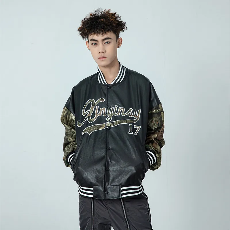 XINYINSU Baseball Jacket Unisex White-14