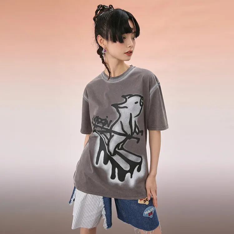 MUKZIN T-Shirts Women's Gray-1