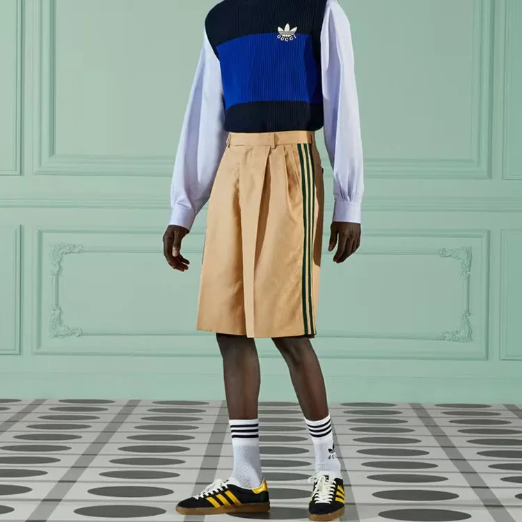 GUCCI x Adidas GUCCI X ADIDAS Collaboration FW22 Casual Shorts Men's Khaki-3