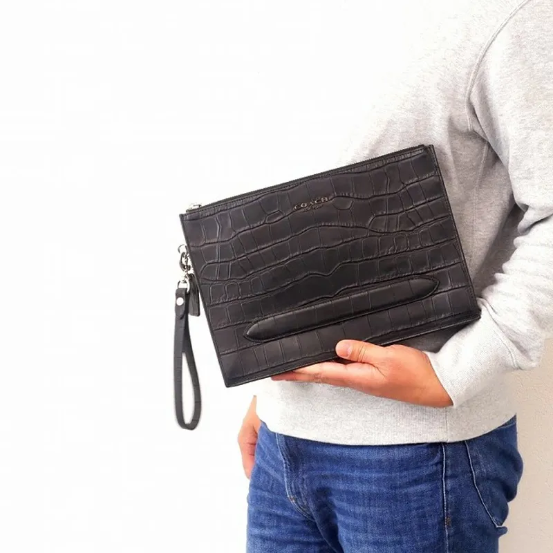 COACH Leather Document Bag, Laptop Bag, Briefcase, Clutch Tubas Men's Black-4