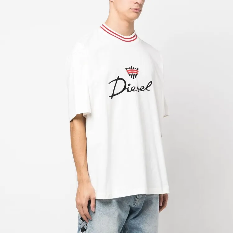 DIESEL Twashg6 Over Logo Embroidered T Shirt-1