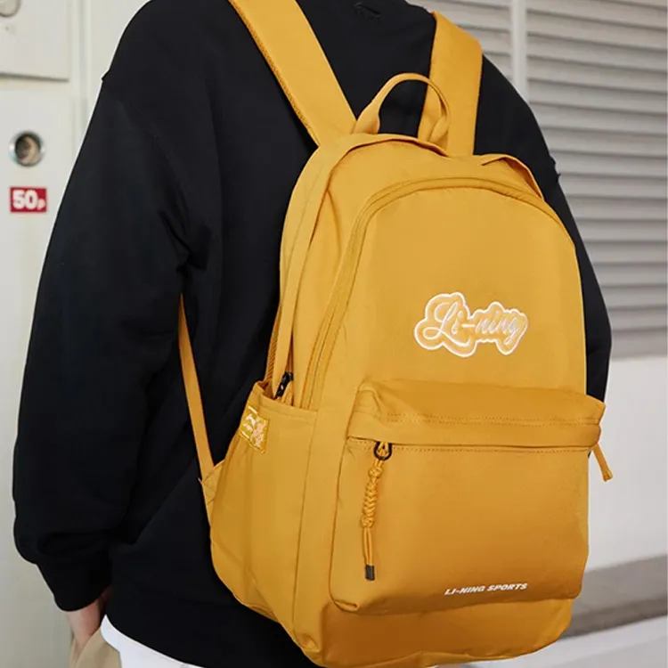 LiNing Sportlife Fabric Backpack Regular Unisex Wheat Gold-4