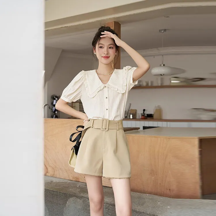 MISHOW Shirts Women's Beige Apricot-2