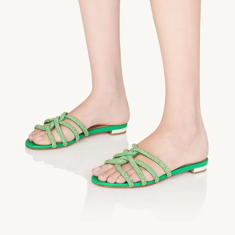 AQUAZZURA Crystal-embellished Flat Mules-3