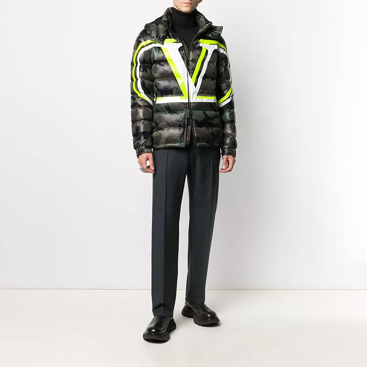 Valentino Camouflage Hooded Down Jacket Men's Green-4