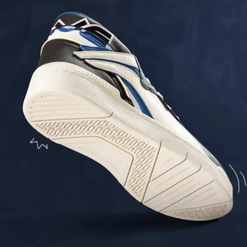 LiNing Mid Prm Slip Resistant, Abrasion Resistant, Lightweight Mid Top Skateboard Shoes Men's Black Blue-5