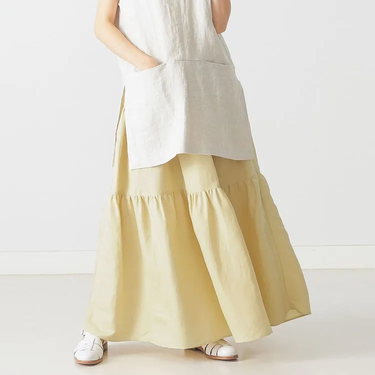 Beams Casual Long Skirts Women's Yellow-3