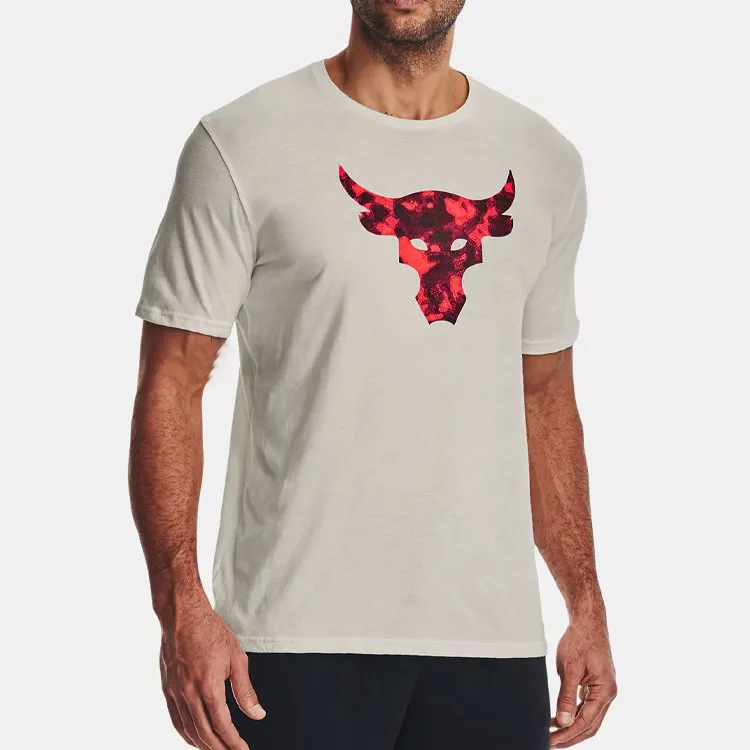 Under Armour Project Rock T Shirt Men's Ivory White-3