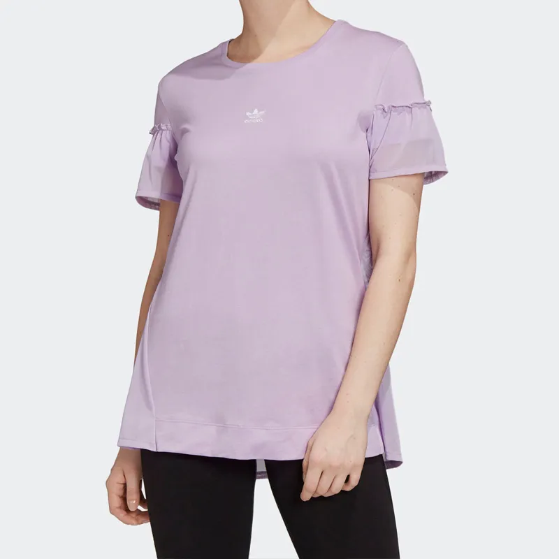 Adidas Originals T Shirt Women's Light Purple-2
