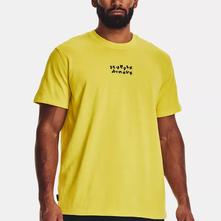 Under Armour T Shirts Men Starfruit Yellow-4