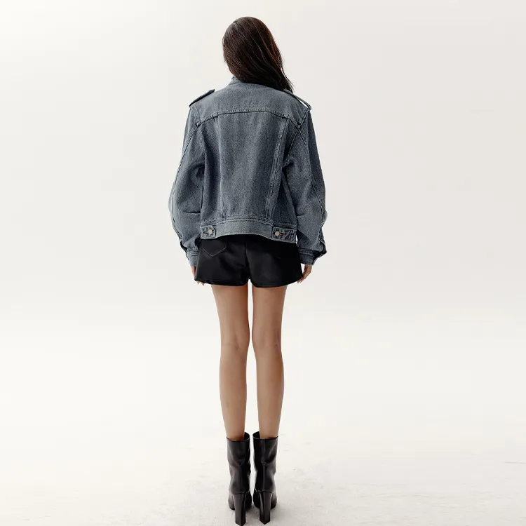 PP Denim Jackets Women's Blue-2