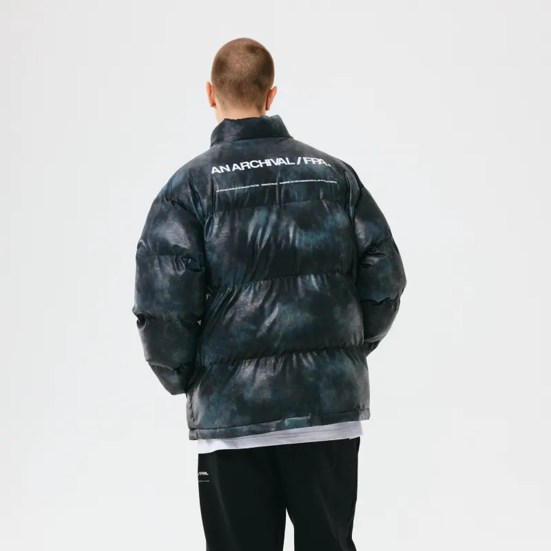 FPA Camouflage Letters Stand Collar Loose Fit Thickened Puffer Jacket Unisex-3