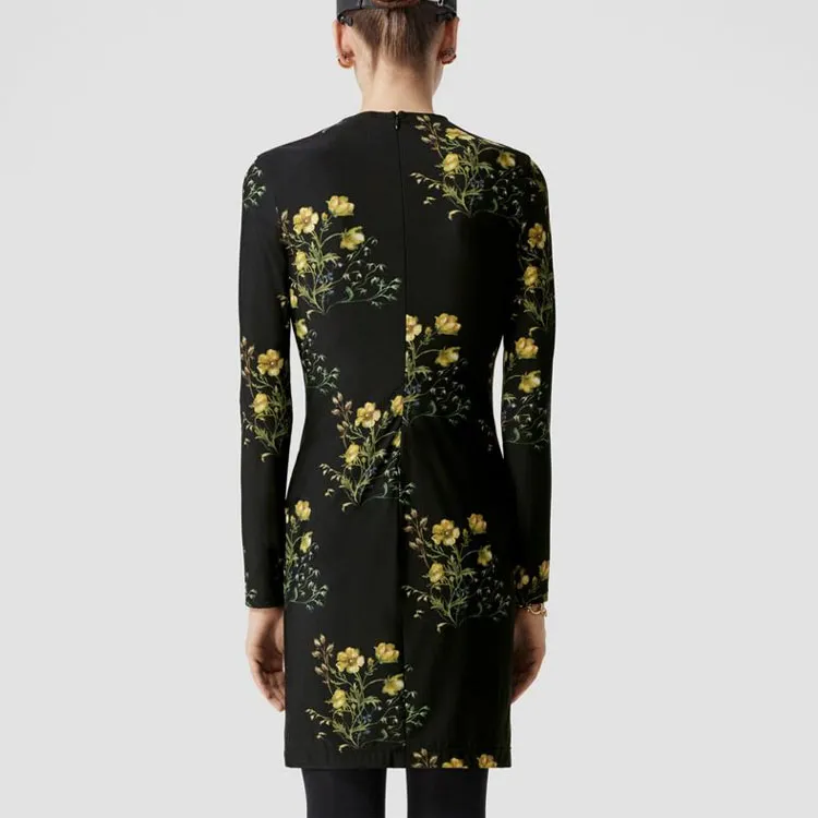 Burberry Long Sleeved Dress Women's Black-2