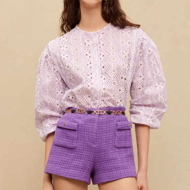 Maje Casual Shorts Women's Purple-1