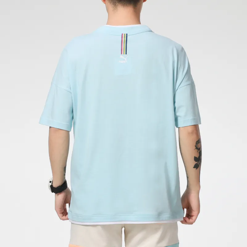 PUMA Drop Shoulder Sleeve T-Shirt Men's Sky Blue-3