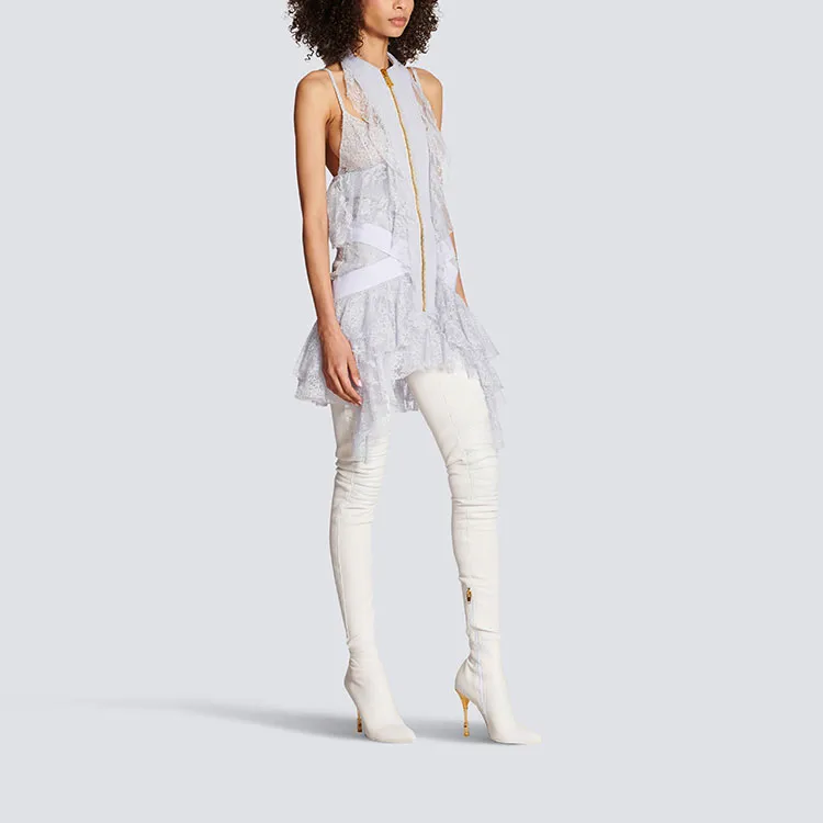 BALMAIN FW22 Sleeveless Dress Women's Light Purple-3