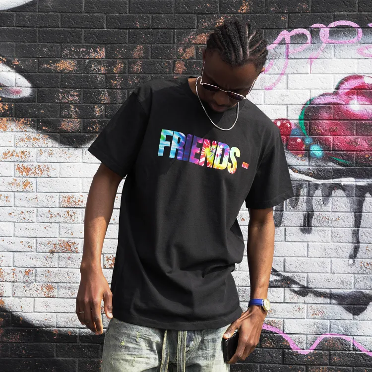 VLONE Big Logo Series T Shirts Unisex Black-4