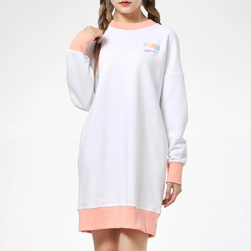 PUMA Long Sleeved Dresses Women's White-4