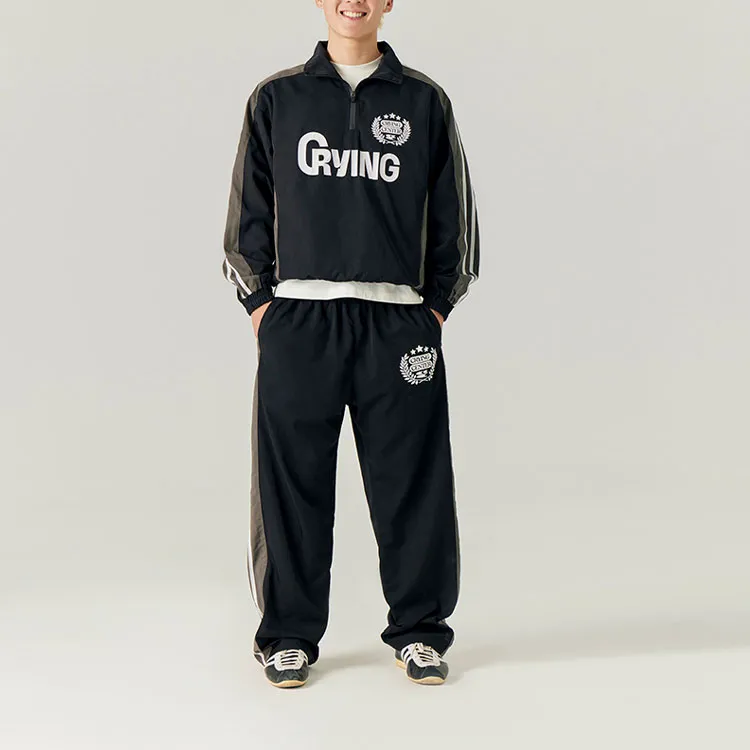 Crying Center Knitted Sweatpants Men Black Gray Color-1
